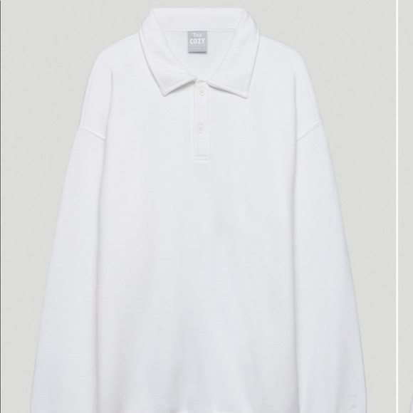 ARITZIA COZY BOYFRIEND POLO SWEATSHIRT - Picture 2 of 7